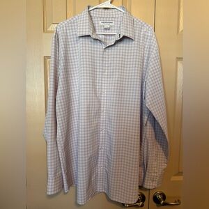 Mizzen + Main‎ Performance Shirt Button Mens XL Classic Fit White Blue Red Check